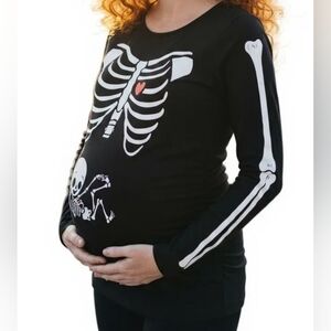 Free Soul Glow In The Dark Maternity Mama And Baby Skeleton Long Sleeve Tee M
